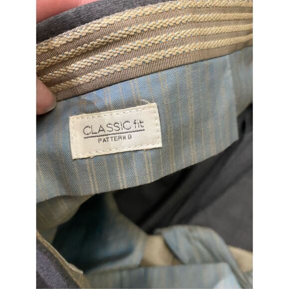 Incotex Classic Fit Pattern "B" Gray Front Pleat Straight Dress Pants Sz 40 x 31 - Picture 5 of 16